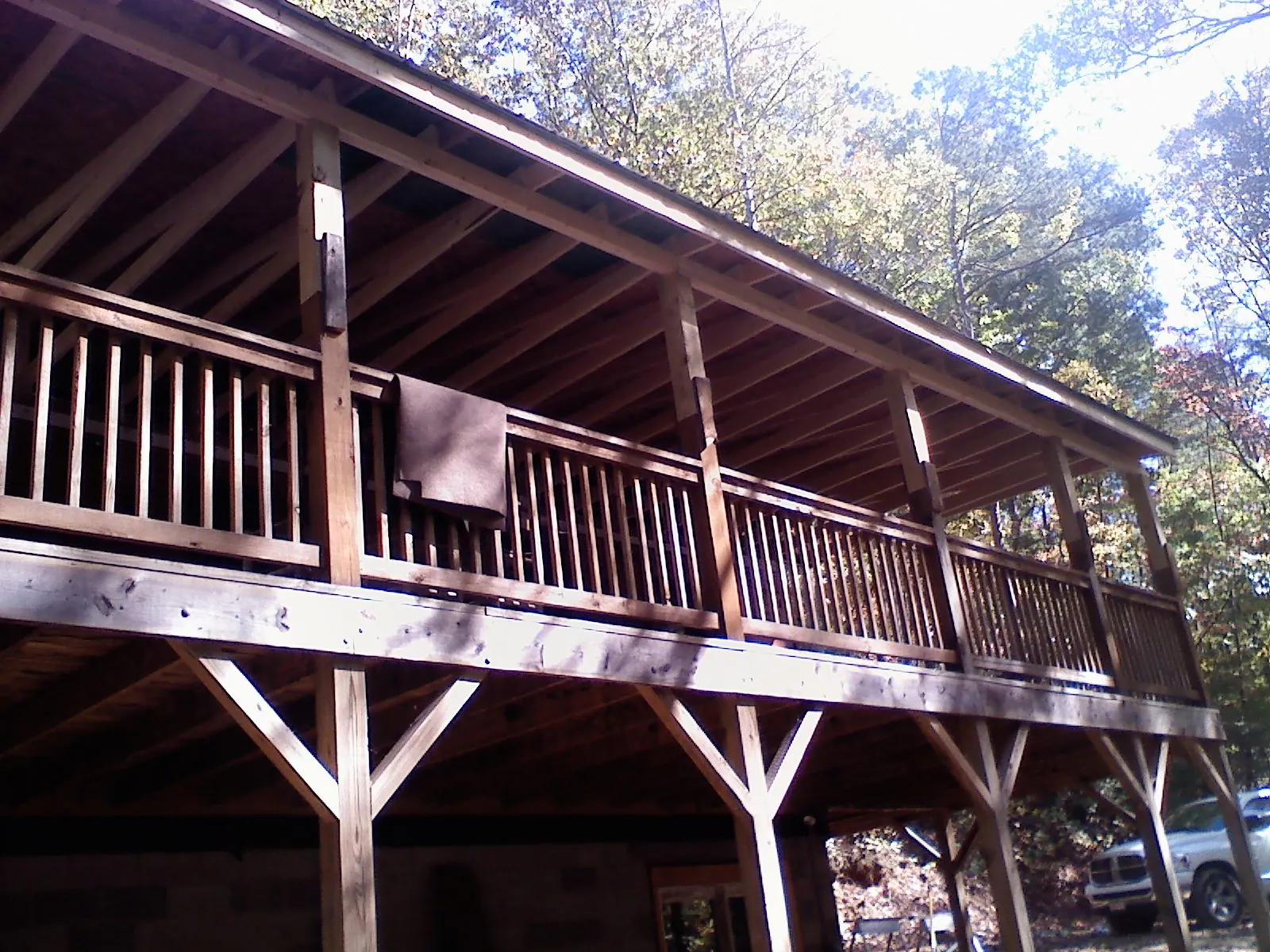 Timber framing under a new elevated porch and deck — Roof Leak Repair in Buena Park by Roofing Brothers